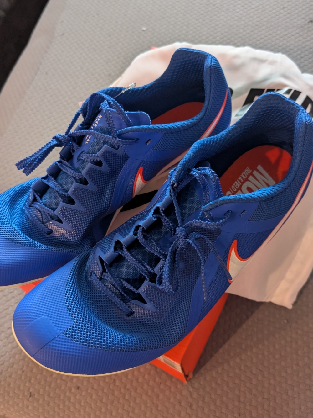 Nike Zoom Rival Multi Blue Track & Field with Orange Swoosh